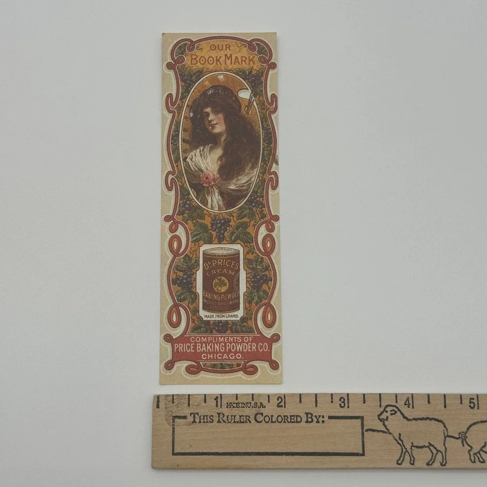 2 Vintage Advertising Bookmarks Carpenter Organs Price Baking Powder Victorian